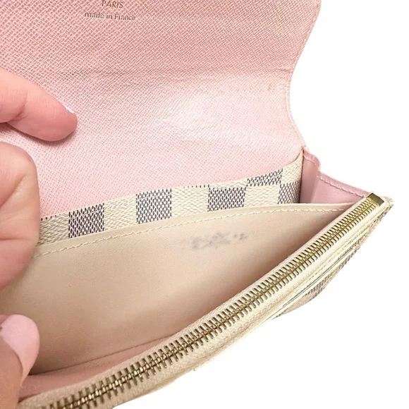 Louis Vuitton Damier Azur Ballerine Pink Leather Emilie Long Wallet - Picture 9 of 15